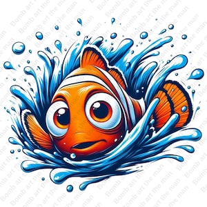 finding nemo clipart, finding nemo png, cute nemo design, instant download