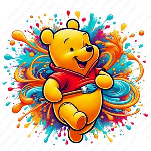winnie the pooh cute clipart, winnie the pooh png, cute cartoon clipart, transparent design, instant download