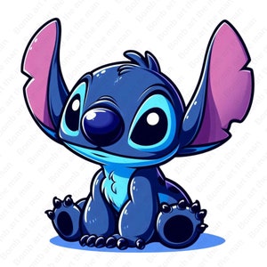 cute stitch clipart, stitch png, cute cartoon character, transparent design, instant download