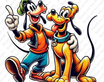 ミッキーとミニー、ドナルドダック、グーフィー、プルート、デジタル