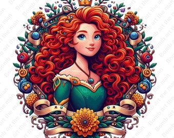 Merida png, Prinzessin Merida, mutige Cliparts, transparentes Design, sofort Download