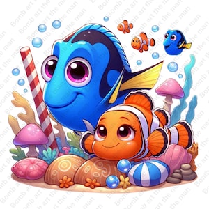 Findet Nemo Clipart, Nemo und Dory png, transparentes Design, sofort-Download