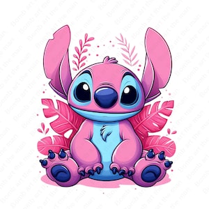 かわいいスティッチエンジェルのクリップアート、スティッチエンジェルのpng、スティッチピンクのクリップアート、即時ダウンロード