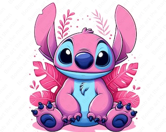 Cute Stitch Angel clipart, Stitch Angel png, Stitch Pink clipart, instant download