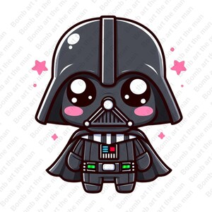 cute darth wader clipart, star wars chacarcters, darth wader png, transparent design, instant download