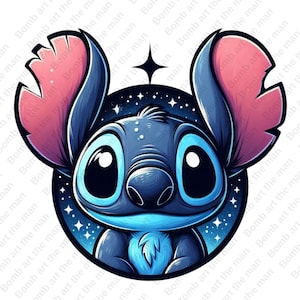 Stitch head clipart, cute stitch png, cute character design, transparent image, instant download