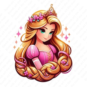 Tangled clipart ,princess rapunzel clipart, tangled png, rapunzel png, instant download