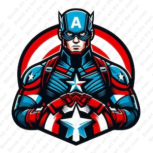 Captain America clipart, Captain America png, super hero clipart, instant download