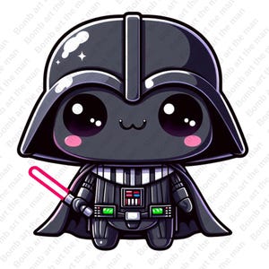 cute darth wader clipart, star wars chacarcters, darth wader png, transparent design, instant download