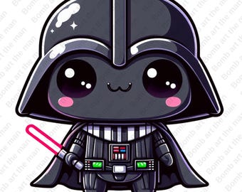 cute darth wader clipart, star wars chacarcters, darth wader png, transparent design, instant download
