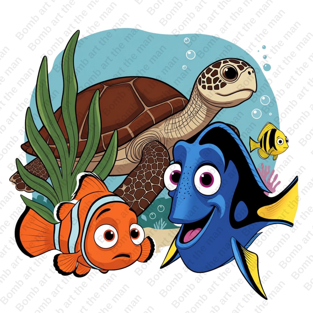 Finding Nemo Clipart, Nemo and Dory Png, Transparent Design, Instant ...