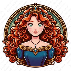 merida png, princess merida, brave clipart, transparent design, instant download