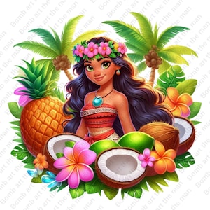 princess moana clipart, moana png, cute moana design, instant download