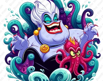 悪役アースラのクリップアート、海の魔女のpng、プリンセスアリエルの