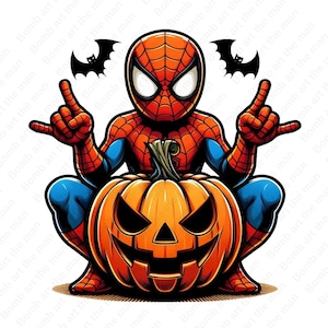 Halloween clipart, Spiderman clipart, Happy Halloween, Pumpkin clipart
