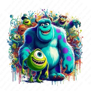 monsters ınc clipart, monsters ınc png, mike and sully clipart, instant download
