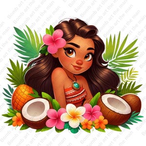princess moana clipart, moana png, cute moana design, transparent background, instant download