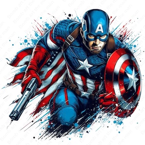 Captain America clipart, Captain America png, super hero clipart, super hero splash design, instant download