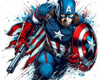 Captain America clipart, Captain America png, super hero clipart, super hero splash design, instant download