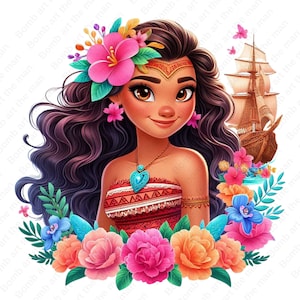 princess moana clipart, moana png, cute moana design, instant download