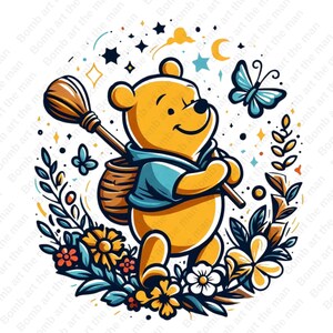 winnie the pooh cute clipart, winnie the pooh png, cute cartoon clipart, transparent design
