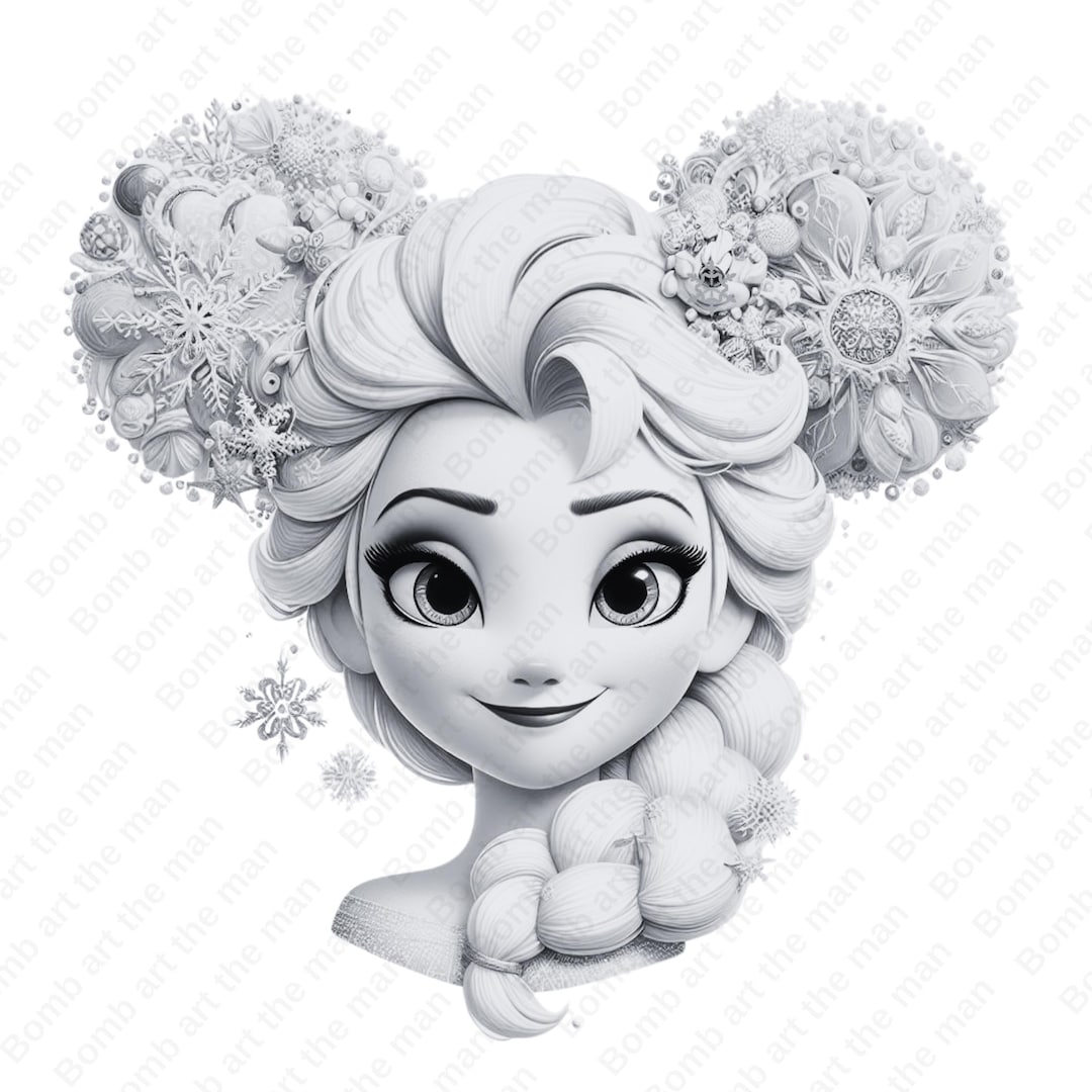 Princess Elsa Clipart, Frozen Princess Clipart, Elsa Png, Black and ...