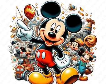 cute mickey mouse clipart, mickey mouse png, cartoon characters png, instant download