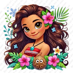 Princess Moana clipart, Moana png, cute moana design, transparent background, instant download