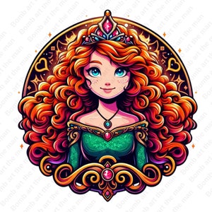 merida png, princess merida, brave clipart, transparent design, instant download