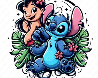 Clipart Lilo et Stitch, point mignon png, conception transparente, téléchargement immédiat