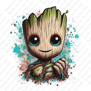 Groot clipart, Groot lindo png, Guardianes de la Galaxia png, diseño transparente, descarga instantánea