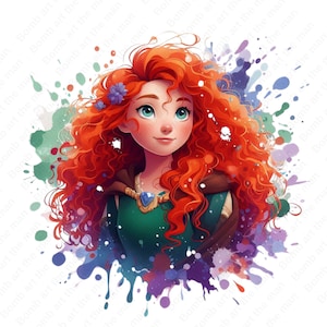 princess merida clipart, cute merida png, brave clipart, instant download