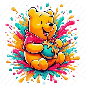 cute winnie the pooh clipart, winnie the pooh png, cute cartoon clipart, transparent design, instant download