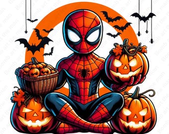 Halloween clipart, Spiderman clipart, Happy Halloween, Pumpkin clipart