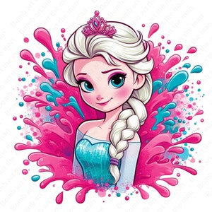 frozen princess clipart, princess elsa clipart, elsa splash png, frozen png, instant download