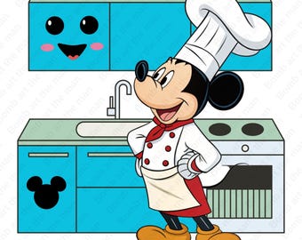 Clipart de chef de cuisine Mickey Mouse, png Mickey Mouse, clipart chef de cuisine, téléchargement immédiat
