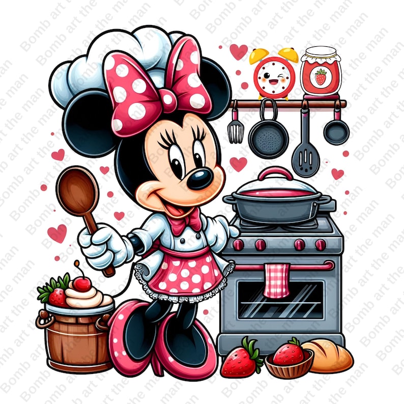 Minnie Mouse Kitchen Chef Clipart, Minnie Mouse Png, Kitchen Chef ...