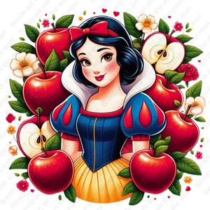 Snow White Clipart, Princess png, cute snow white png, transparent design, instant download