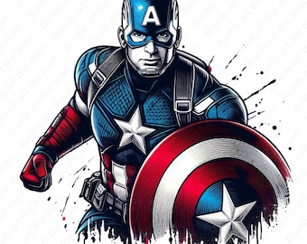 Captain America clipart, Captain America png, super hero clipart, super hero splash design, instant download