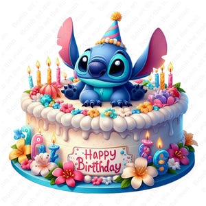 Birthday Stitch PNG, Happy Birthday Stitch PNG, Cute Stitch Clipart