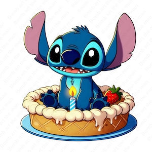 Birthday Stitch PNG, Happy Birthday Stitch PNG, Lilo and Stitch PNG, Cute Stitch Clipart, instant download
