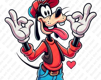 Goofy cute clipart, Goofy png, cute cartoon characters, transparent design, instant download