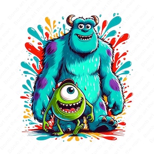 monsters ınc clipart, monsters ınc png, mike and sully clipart, instant download