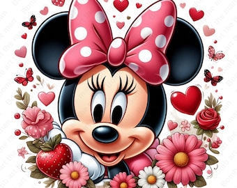 Leuke clipart Minnie Mouse, Minnie Mouse png, transparant ontwerp, instant download