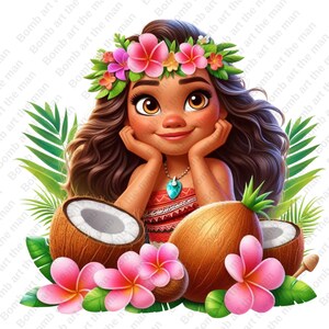 princess moana clipart, moana png, cute moana design, instant download