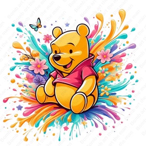 cute winnie the pooh clipart, winnie the pooh png, cute cartoon clipart, transparent design, instant download
