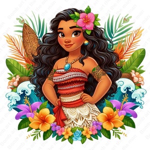 princess moana clipart, moana png, cute moana design, instant download
