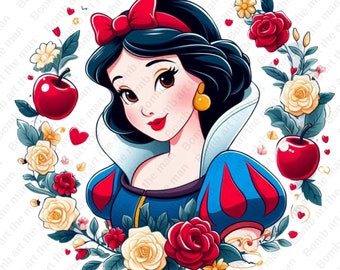 Snow White Clipart, Princess png, cute snow white png, transparent design, instant download