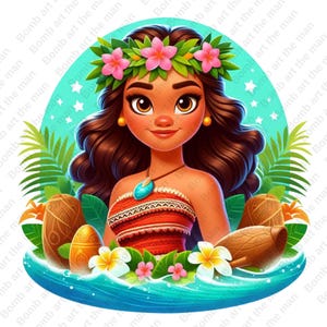 princess moana clipart, moana png, cute moana design, transparent background, instant download