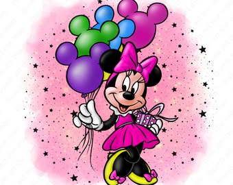Clipart Minnie Mouse, mignon minnie mouse png, png aquarelle dessin animé, téléchargement immédiat